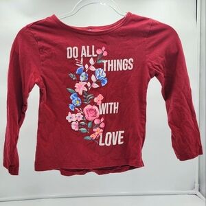 Just 2 Cute Girls Maroon Long Sleeve Shirt Size 10/12